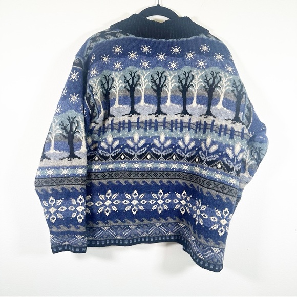 Vintage Icelandic Design Nordic Embellished Wool Blend Cardigan Medium - Picture 2 of 12